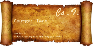 Csurgai Imre névjegykártya