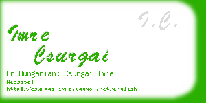 imre csurgai business card